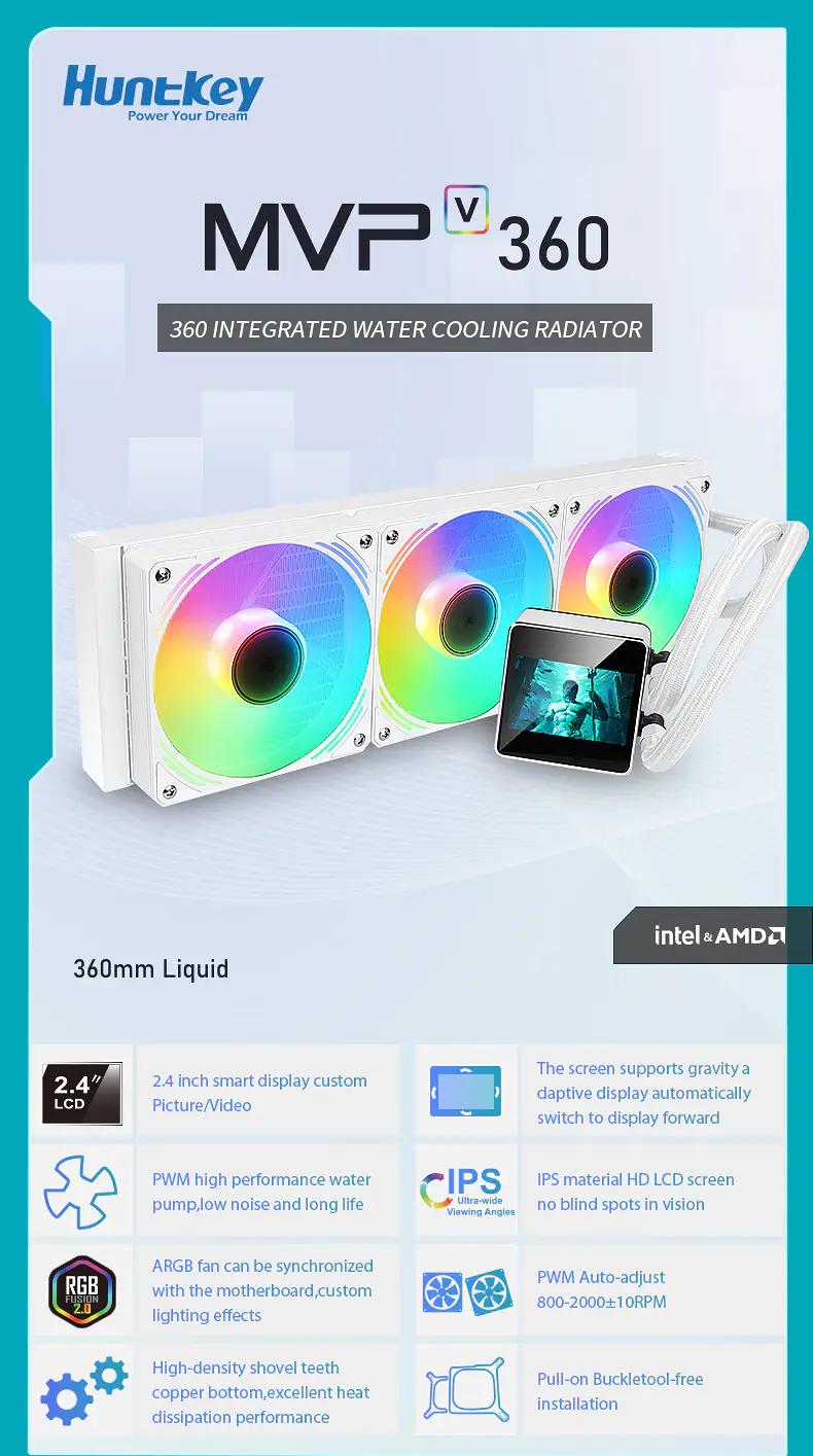 Huntkey MVP V360 kompýuter üçin suwuk sowadyjy ulgam (AIO-kuler).