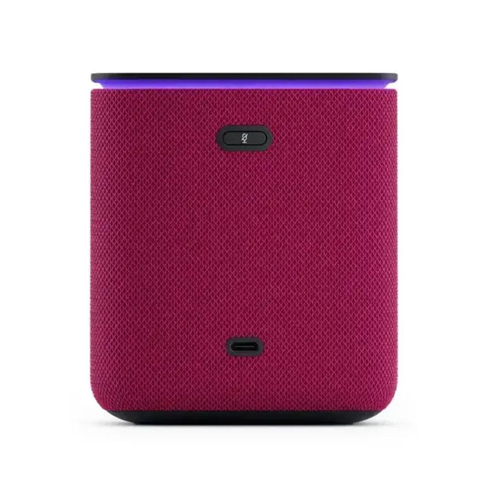 Akylly gürleýji-kolonka Yandex stansiýa midi Alisa we Zigbee bilen, goýy gyrmyzy