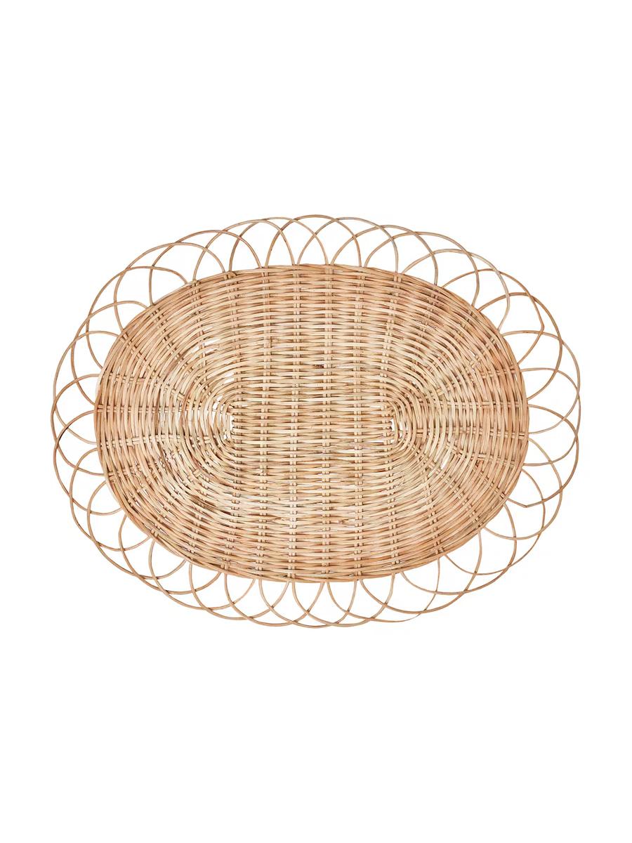 Салфетка под прибор IKEA VARGFISK натуральная/ротанговая, ручная работа, 35 см