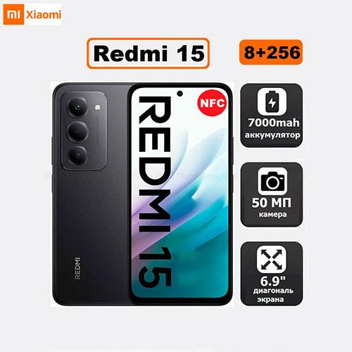 Smartfon Redmi 15 8/256 GB, gara (Global)