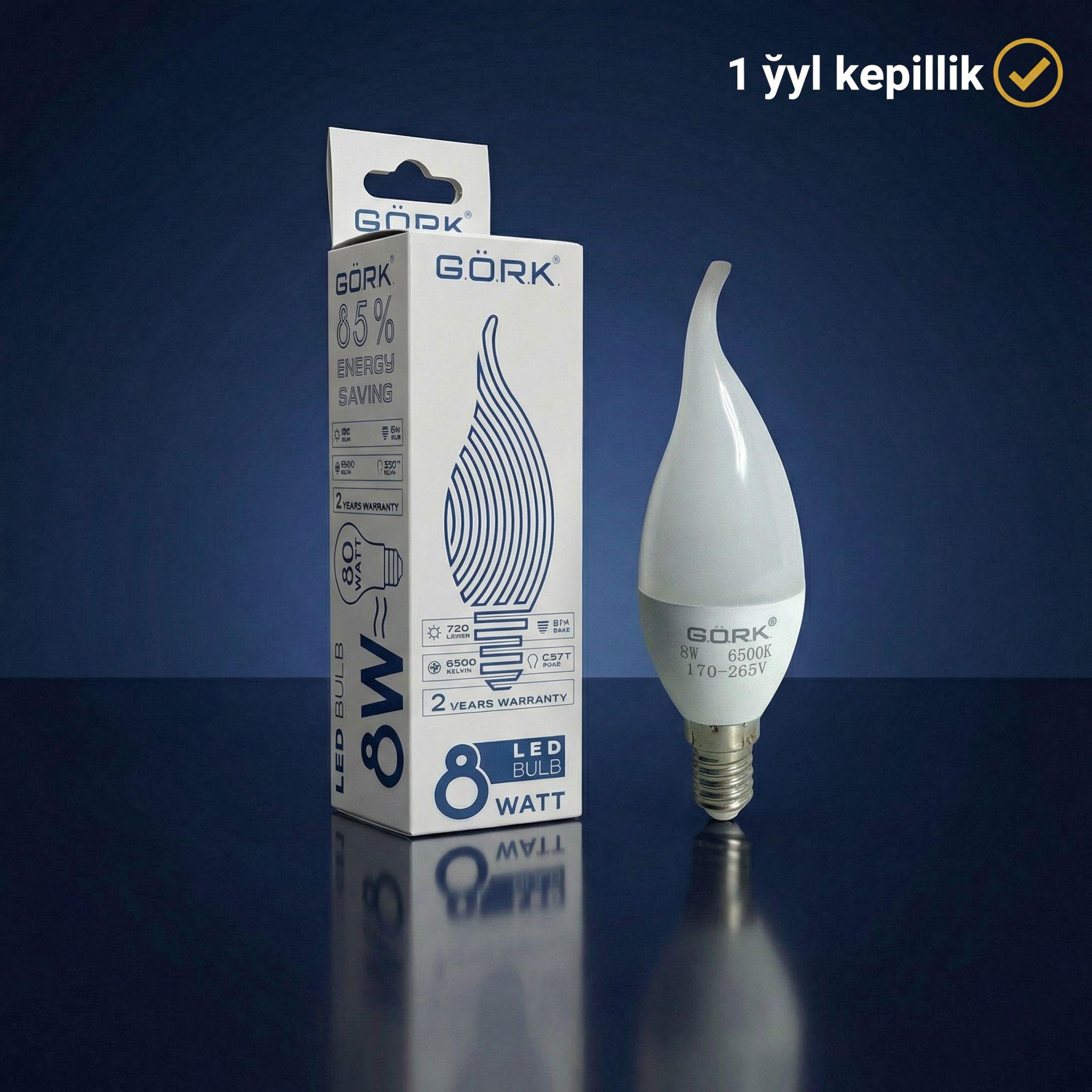 Lampa G.Ö.R.K. 8w_c37t_e14_6500k 