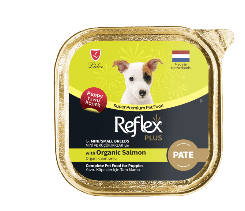 Miniatýura we kiçi tohumly güjükler üçin Reflex Plus Organik Salmon Pate 85 gr 
