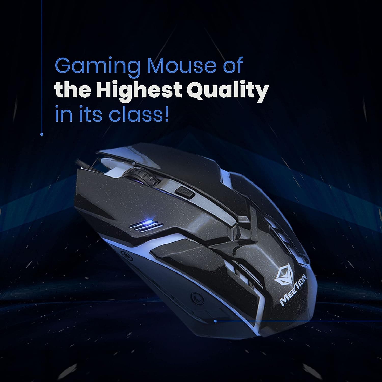 Мышь игровая компьютерная MEETION MT-M371 Black c RGB подсветкой