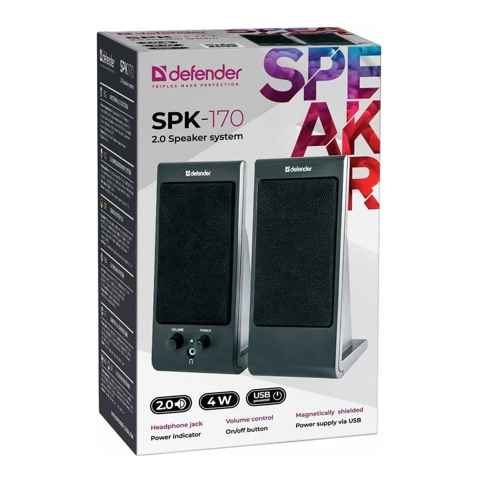 Акустическая система Defender SPK-170 2.0, питание USB, черные