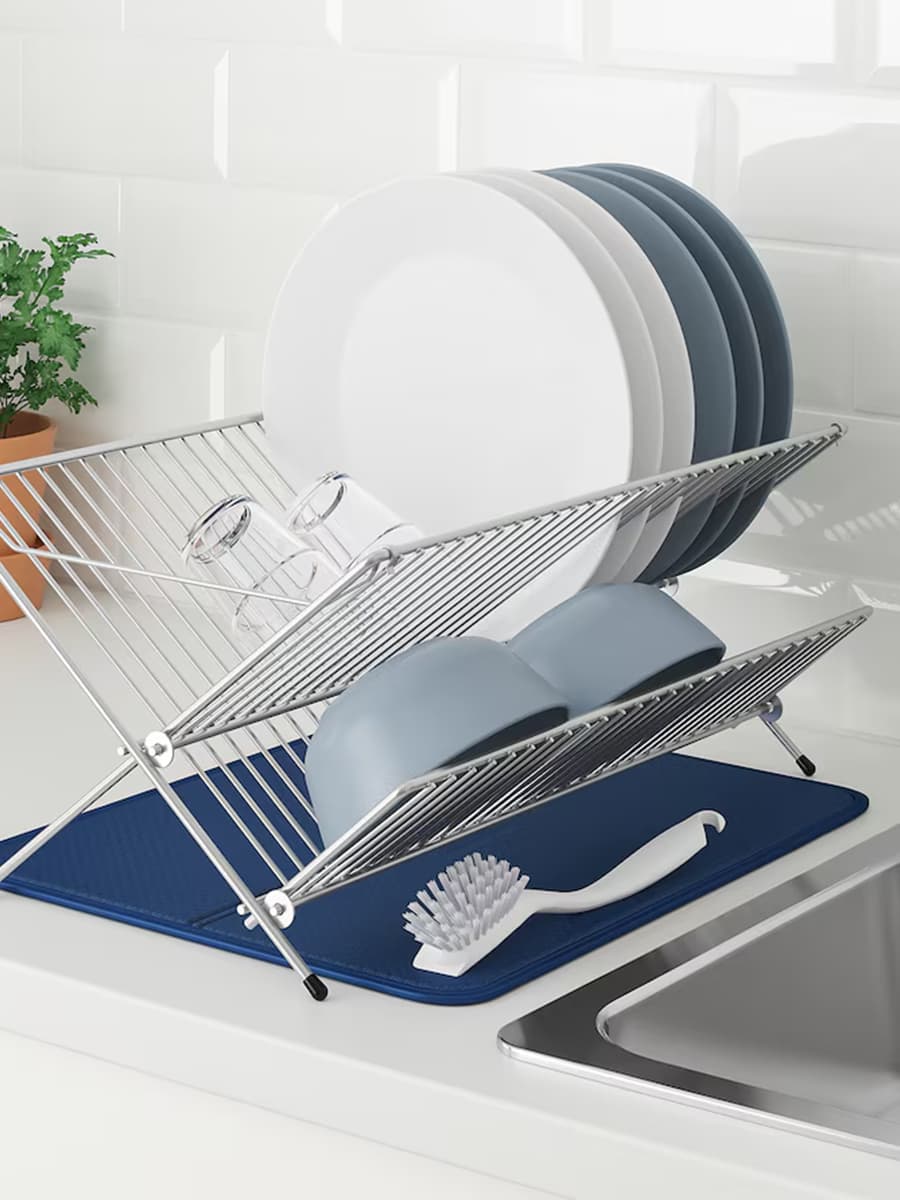 Коврик для сушки посуды IKEA NYSKÖLJD Темно-синий 44x36 см