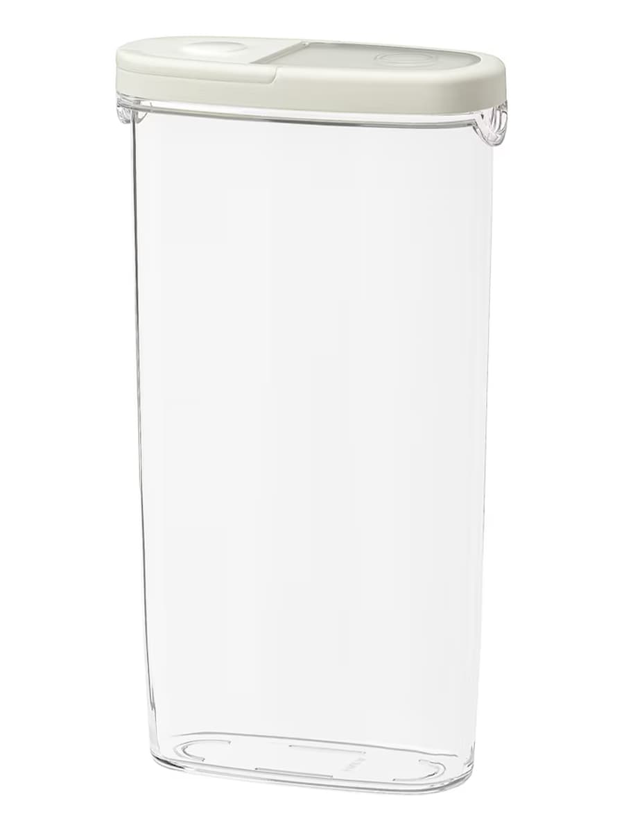 Баночка для сухих продуктов IKEA 365+Dry с крышкой прозрачная белая 2.3 л