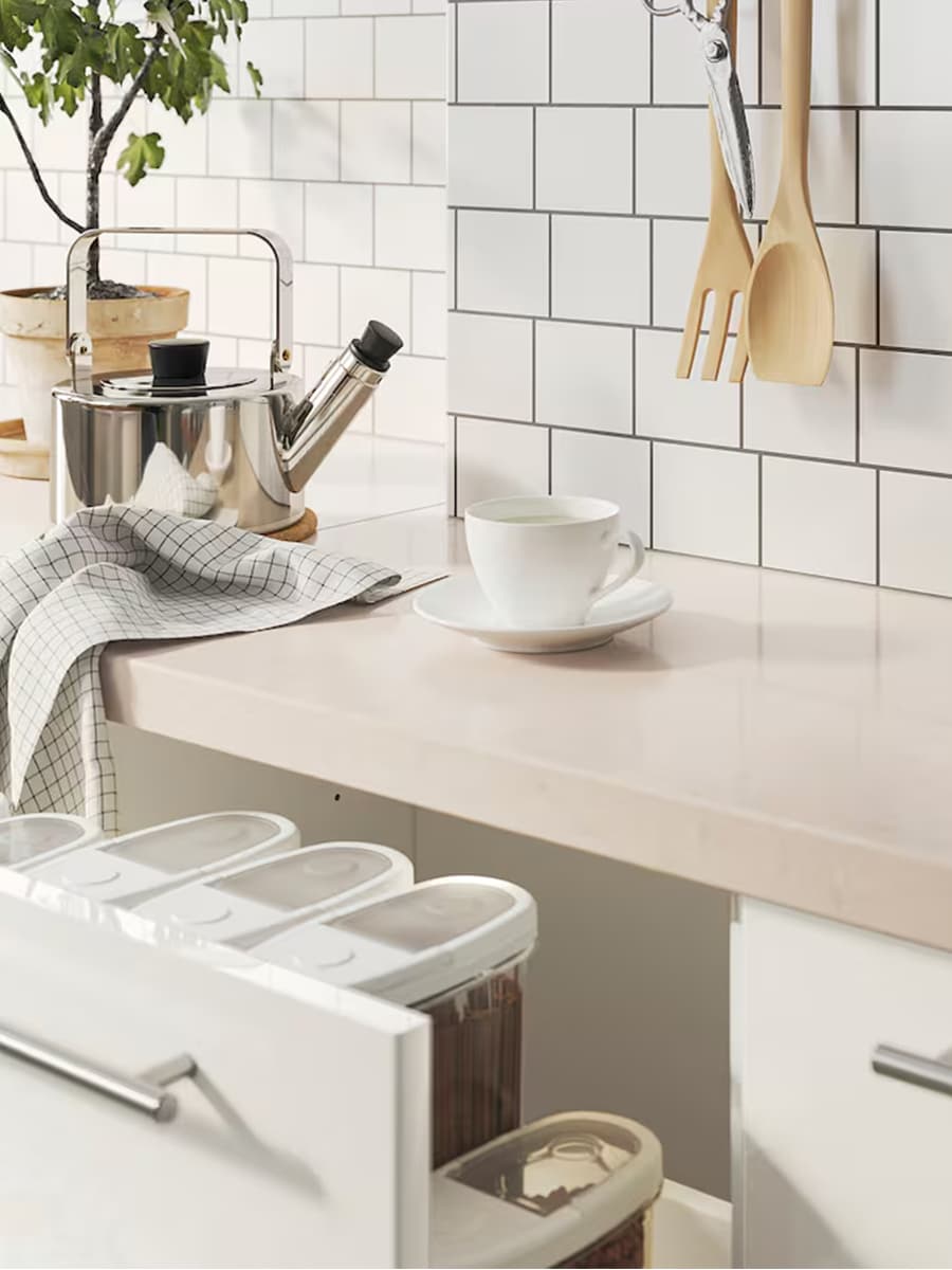 Баночка для сухих продуктов IKEA 365+Dry с крышкой прозрачная белая 2.3 л