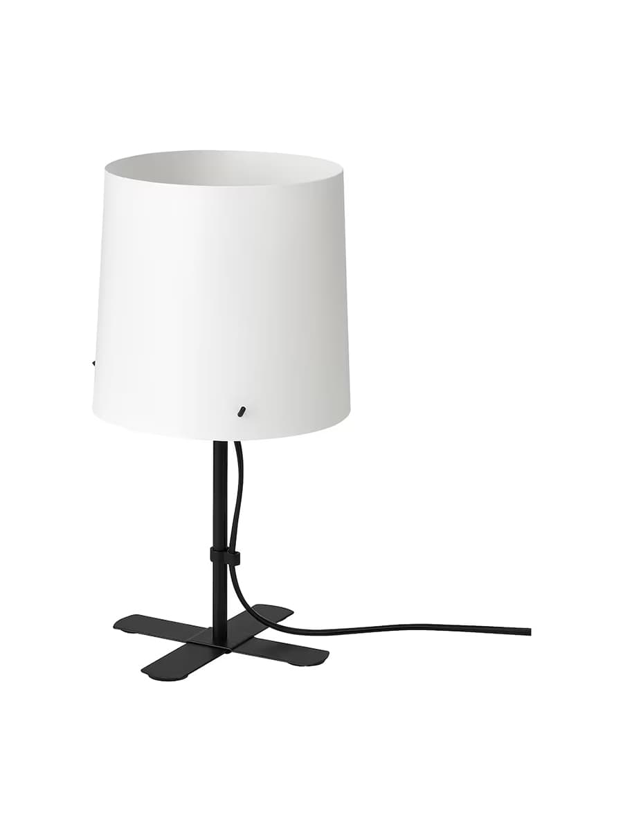 Настольная лампа IKEA BARLAST, черный/белый, 31 см