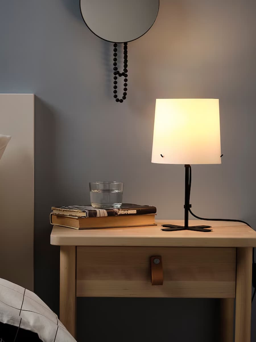 Настольная лампа IKEA BARLAST, черный/белый, 31 см