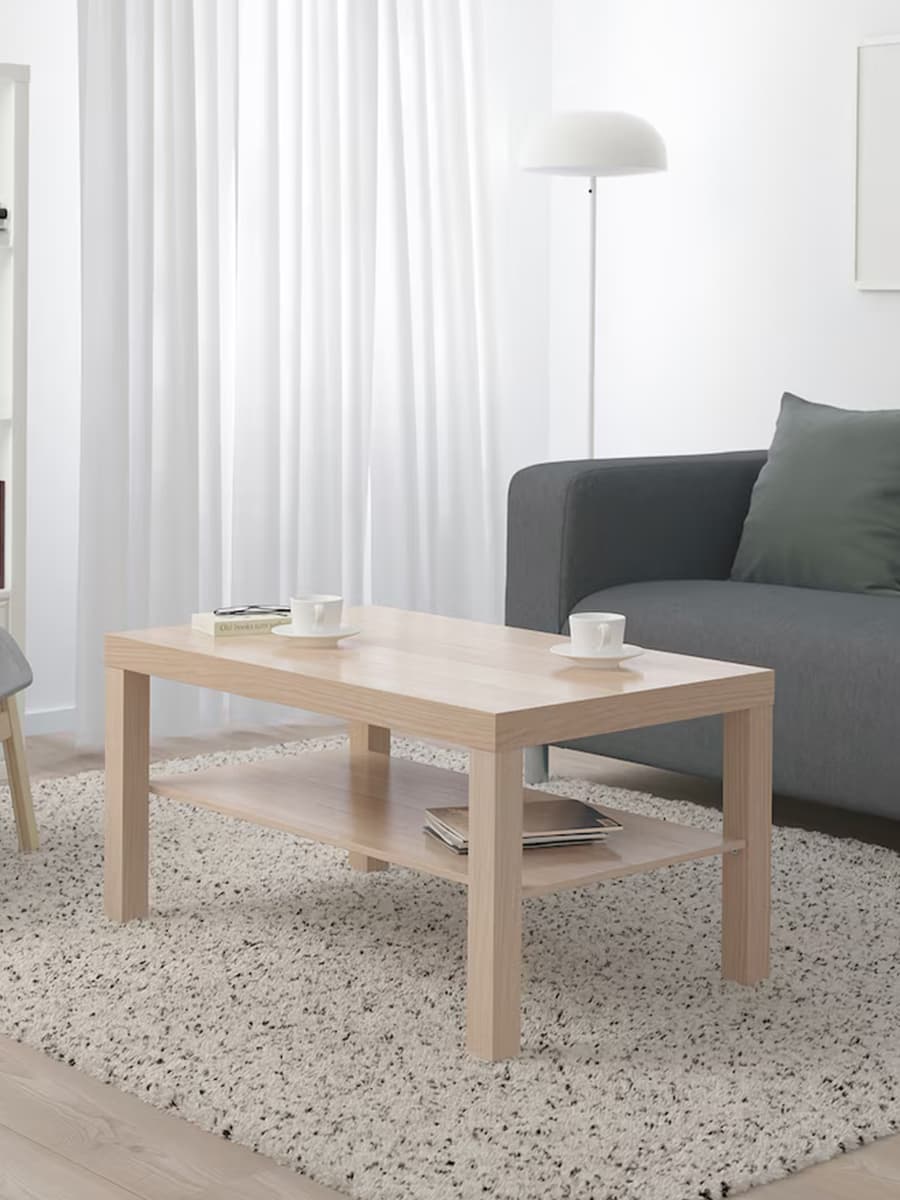 Журнальный столик IKEA Lack 90x55 см под беленый дуб