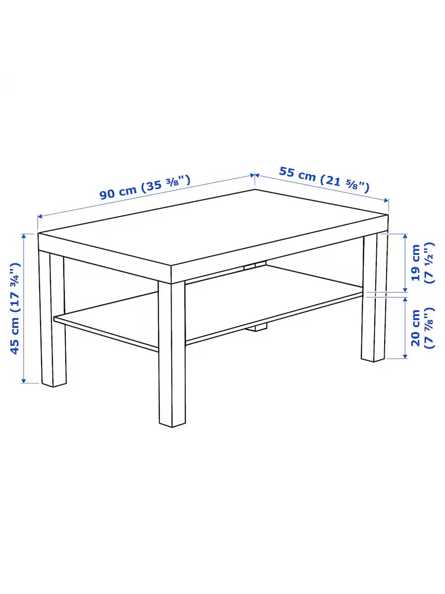 Журнальный столик IKEA Lack 90x55 см под беленый дуб