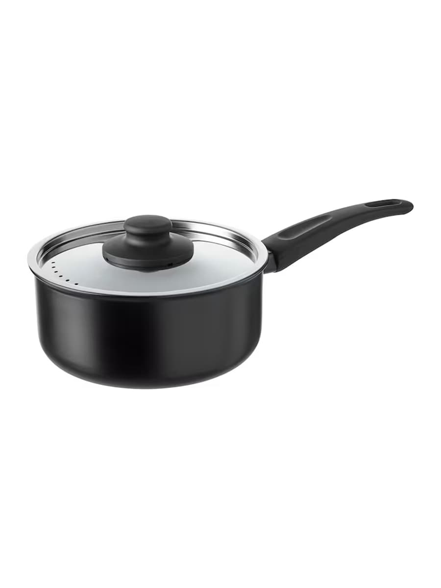 Кастрюля с крышкой IKEA HEMLAGAD черная 2 l
