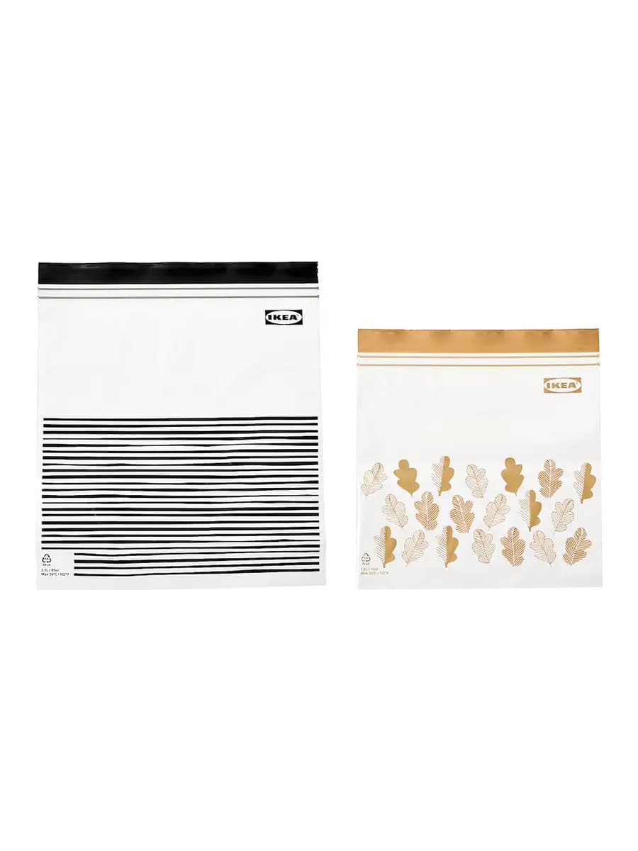 Закрывающаяся сумка IKEA ISTAD с рисунком черного/желтого цвета, 2.5/1.2 l