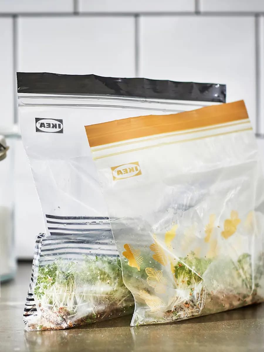 Закрывающаяся сумка IKEA ISTAD с рисунком черного/желтого цвета, 2.5/1.2 l