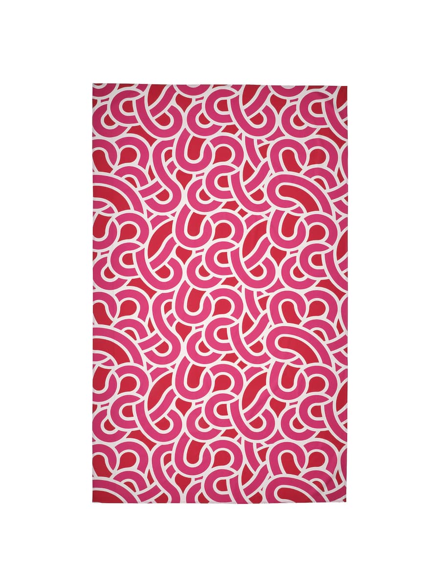 Скатерть с рисунком IKEA SÖTRÖNN белая/ярко-красная, 145x240 см