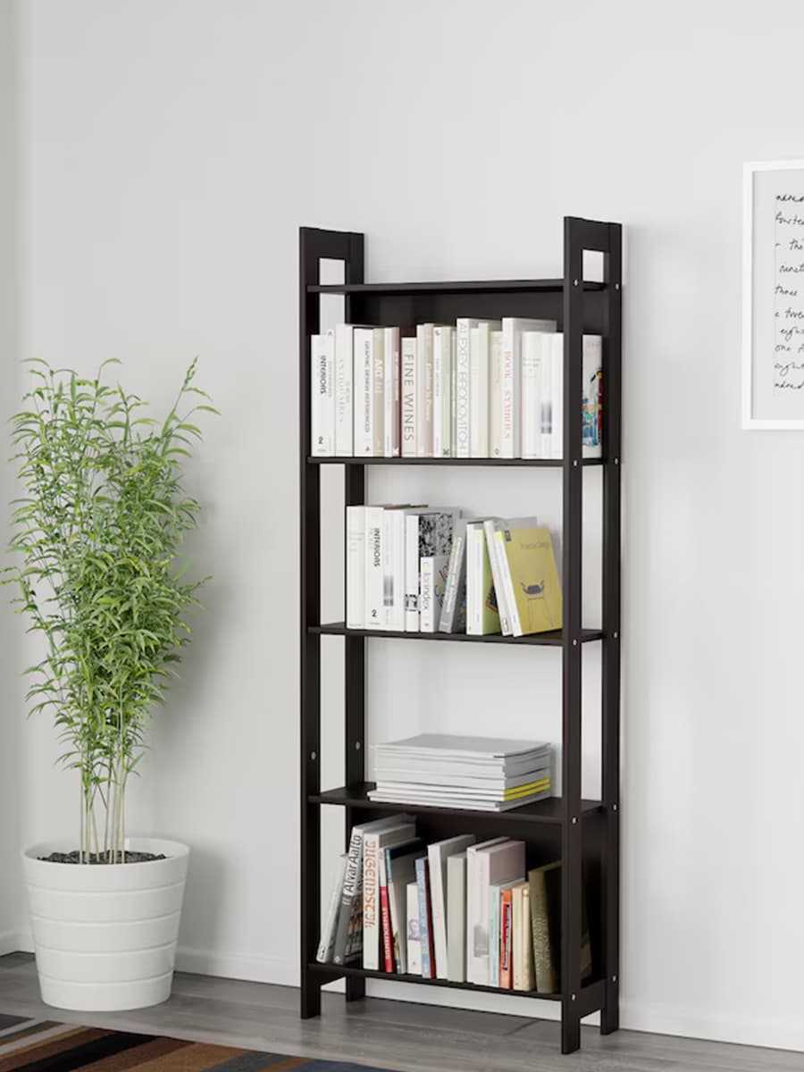 Стеллаж черно-коричневый  IKEA LAIVA 62x165 см
