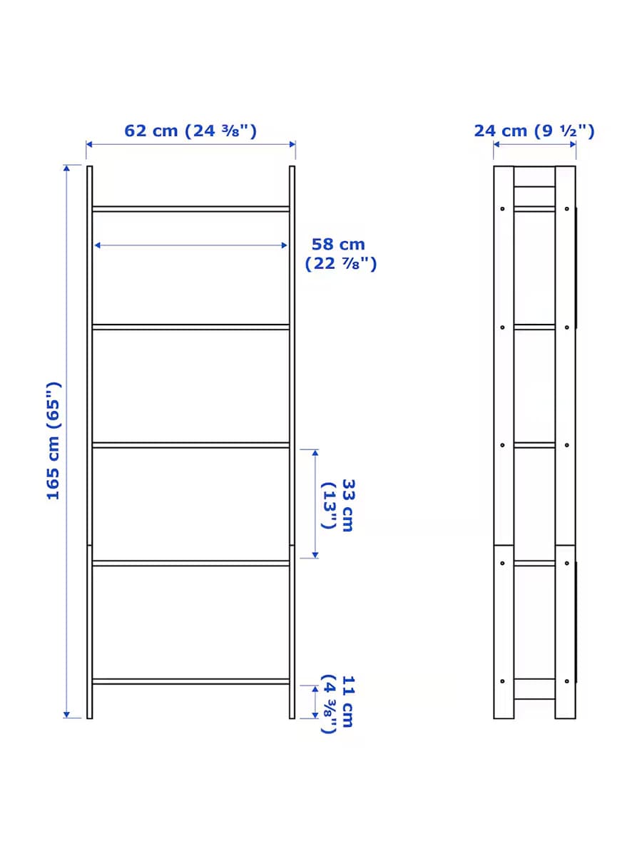 Стеллаж черно-коричневый  IKEA LAIVA 62x165 см