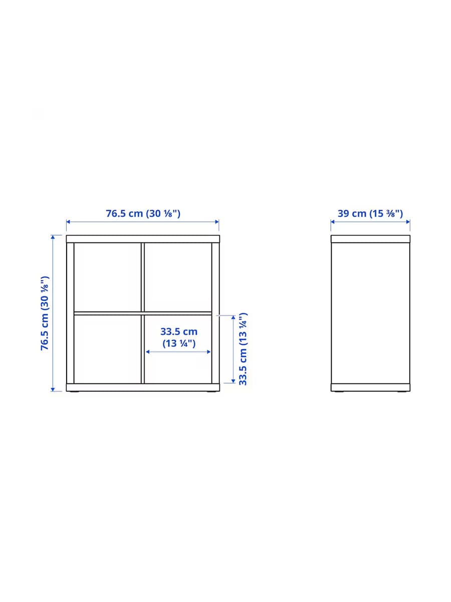 Стеллаж с дверцами IKEA KALLAX белый 77х77 см