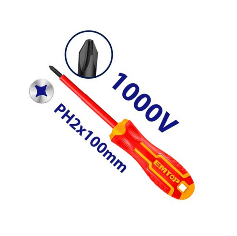 Отвертка Cr-V с изоляцией (+) PH2 * 100mm