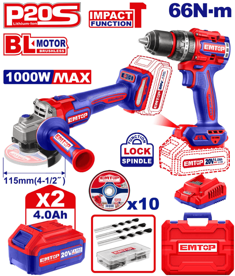 Шлифмашина 20V + Шуруповёрт (Дрель) 20V