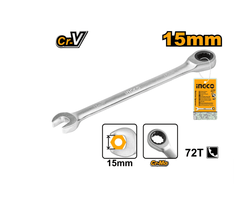 Комбинированный трещоточный ключ INGCO HCSPAR151