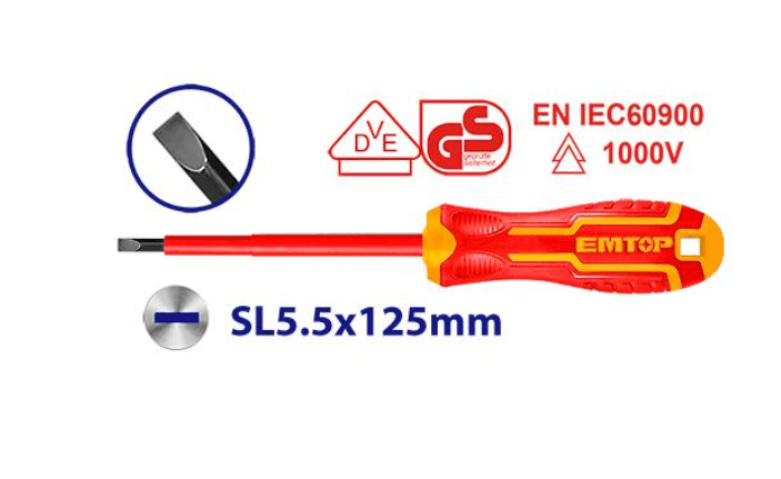 Отвертка Cr-V с изоляцией (-) SL5.5*125