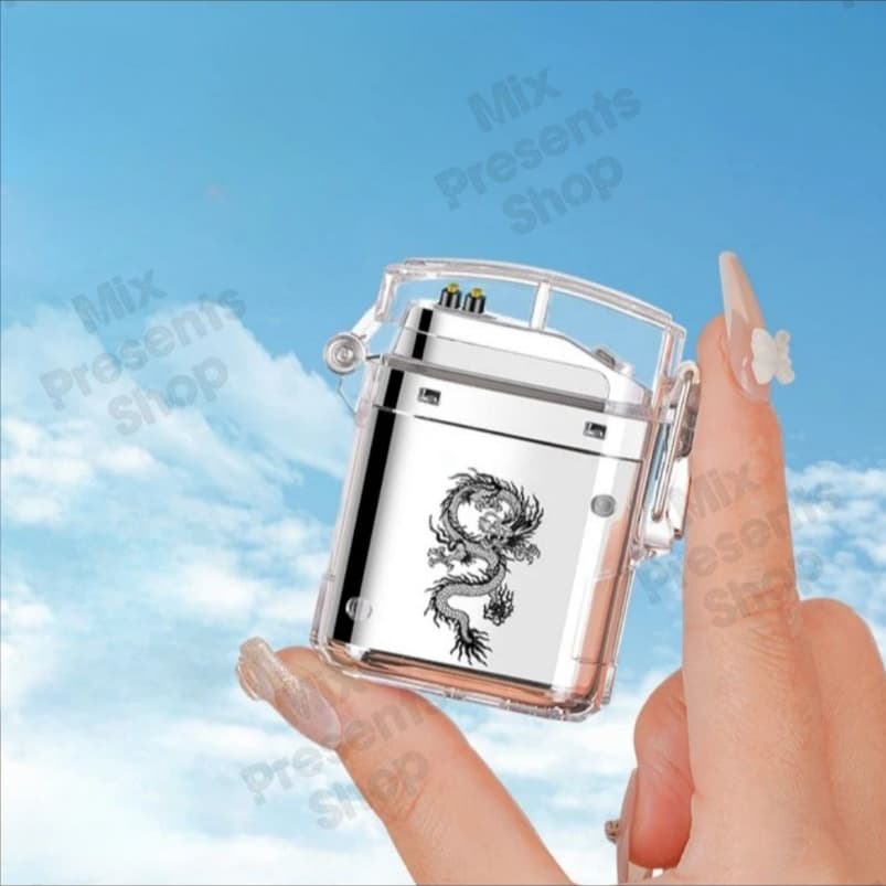 Зажигалка "Silver" плазменная (с рисунком)