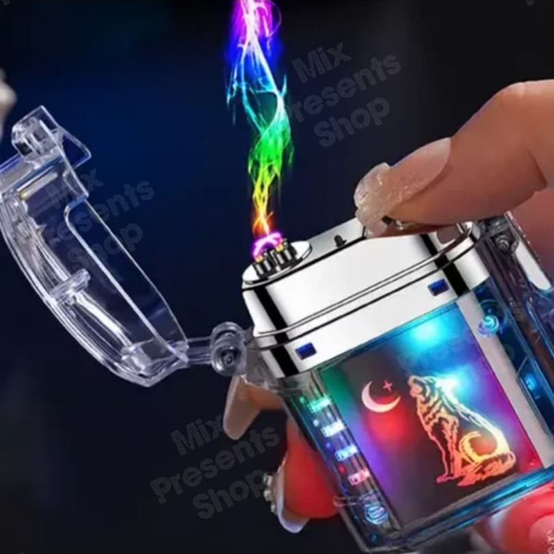 Зажигалка "Silver" плазменная (с рисунком)