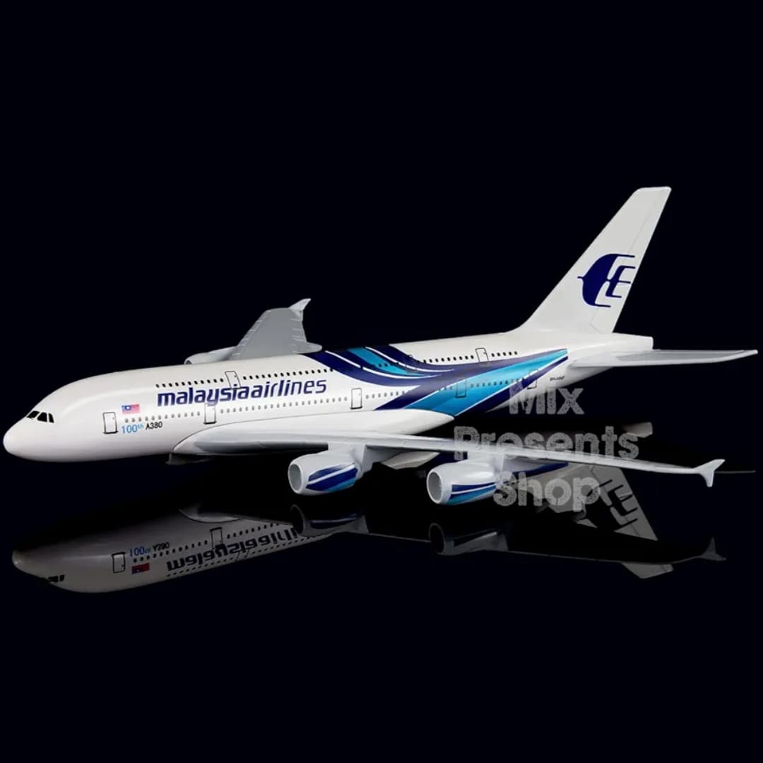 Модель самолёта "Malaysia" Airbus-380 20см (металл)