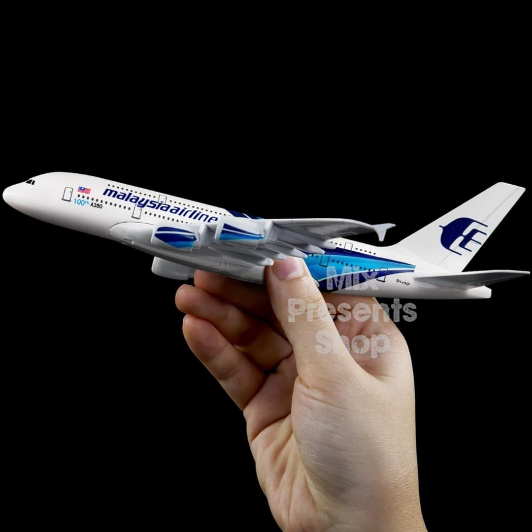 Модель самолёта "Malaysia" Airbus-380 20см (металл)