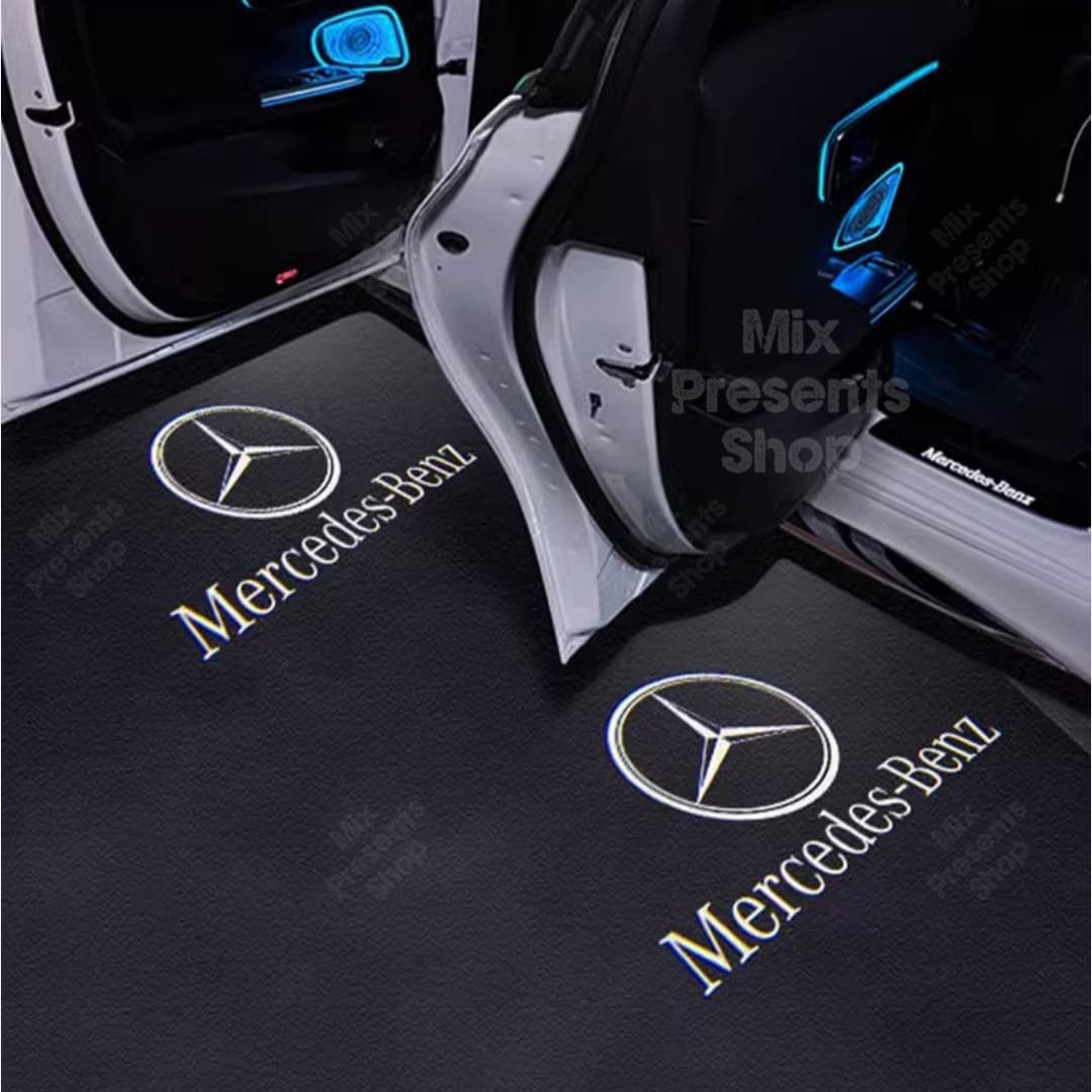 Проекция логотипа авто на двери "Mercedes" беспроводная (2шт)