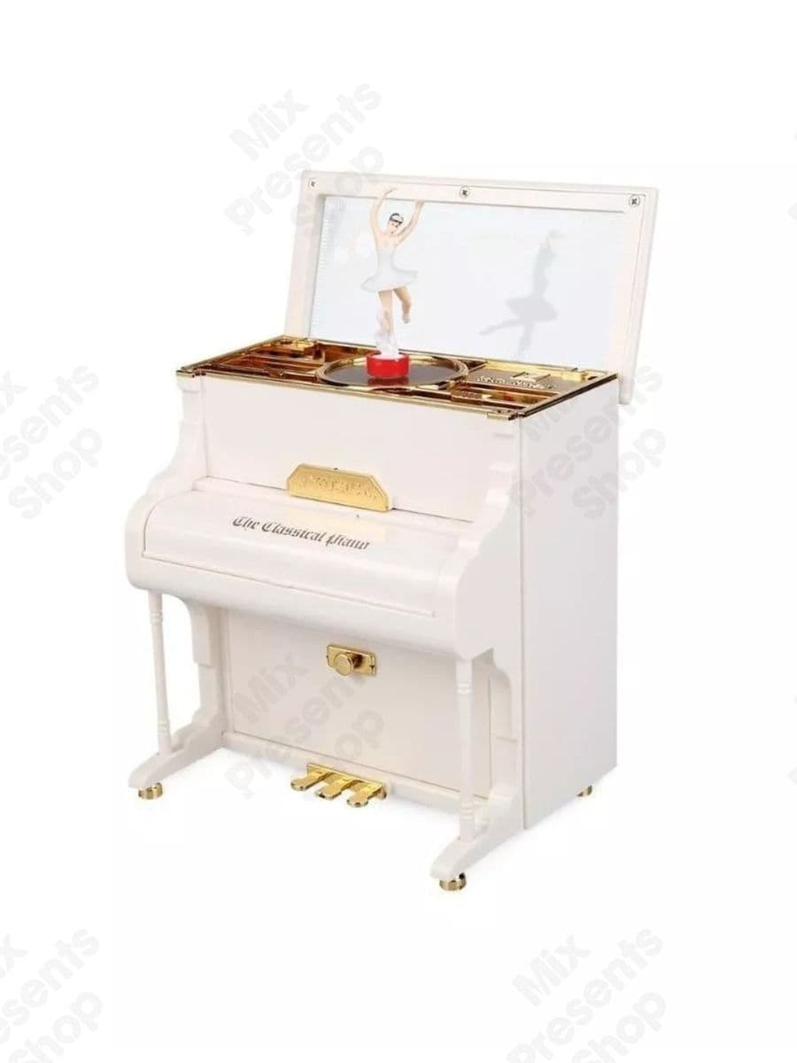 Шкатулка музыкальная "Piano" для украшений с балериной