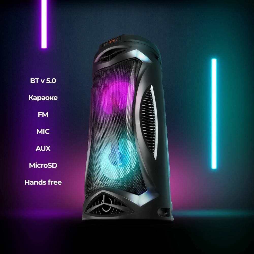 Портативная колонка Defender G70, 12 Вт, Bluetooth, FM, USB, TF, MIC, LED-подсветка, черная