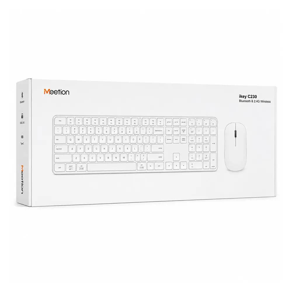 Комплект клавиатура и мышь Meetion iKey C230 Серебристый (En)