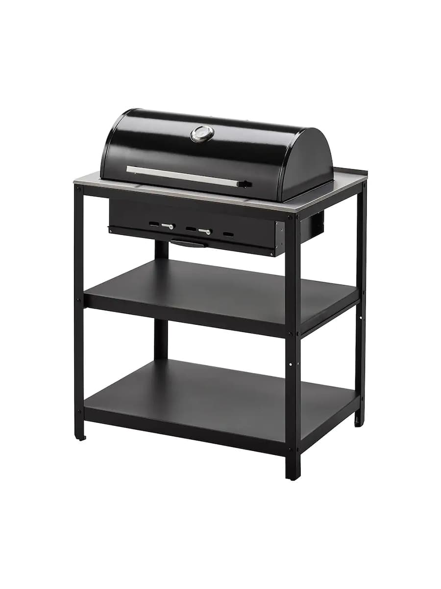 Угольный гриль IKEA GRILLSKÄR черный/нержавеющая сталь для сада 86x61 см