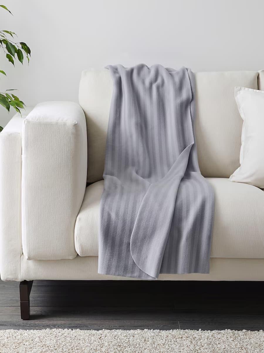 Плед IKEA Vitmossa серый 120x160 см