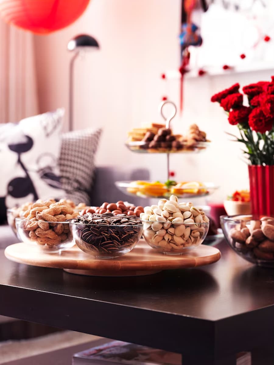 Поднос вращающийся IKEA SNUDDA массив дерева 39 см