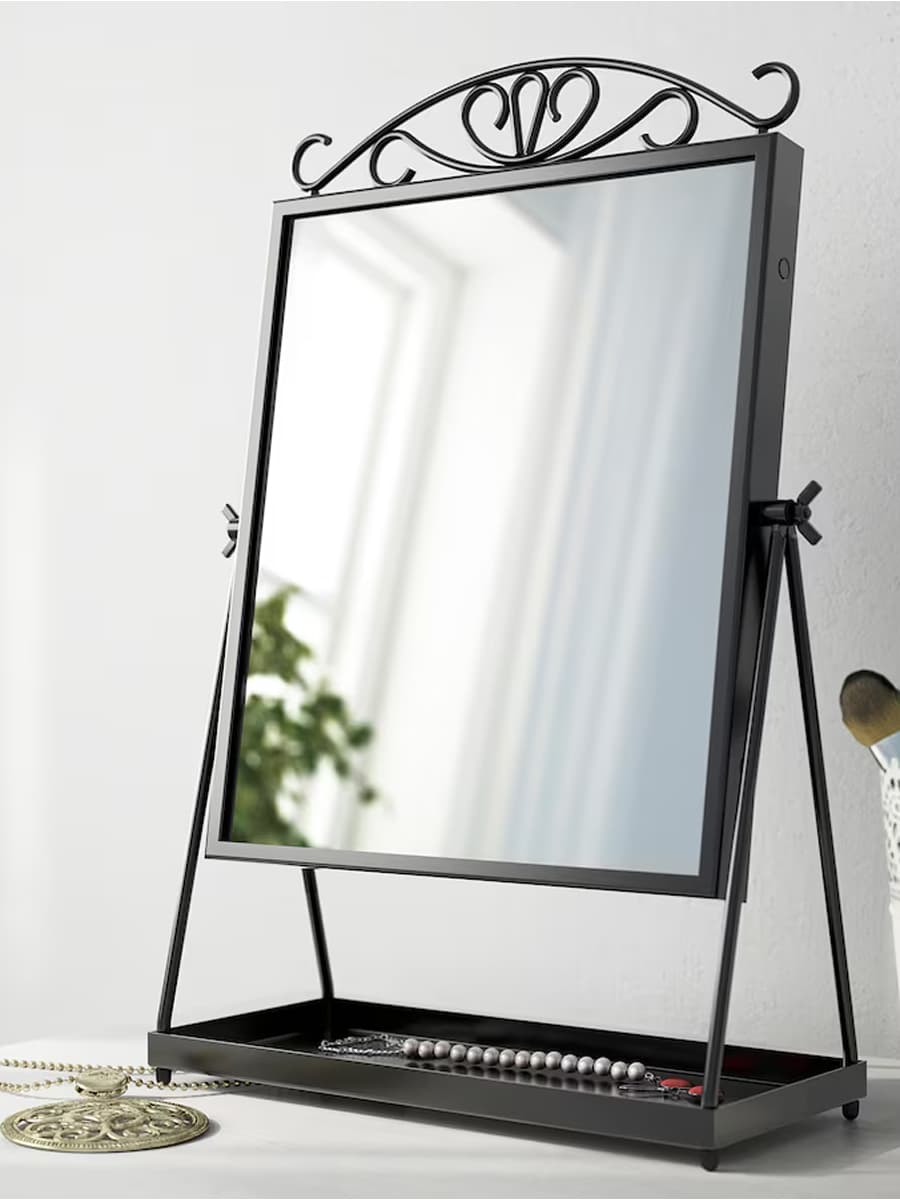 Зеркало настольное IKEA KARMSUND черное 27x43 см