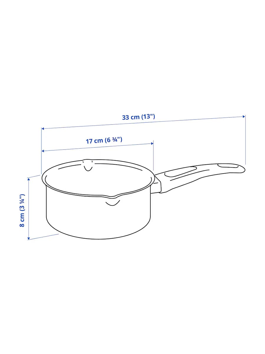 Кастрюля IKEA HEMLAGAD черная 1 л