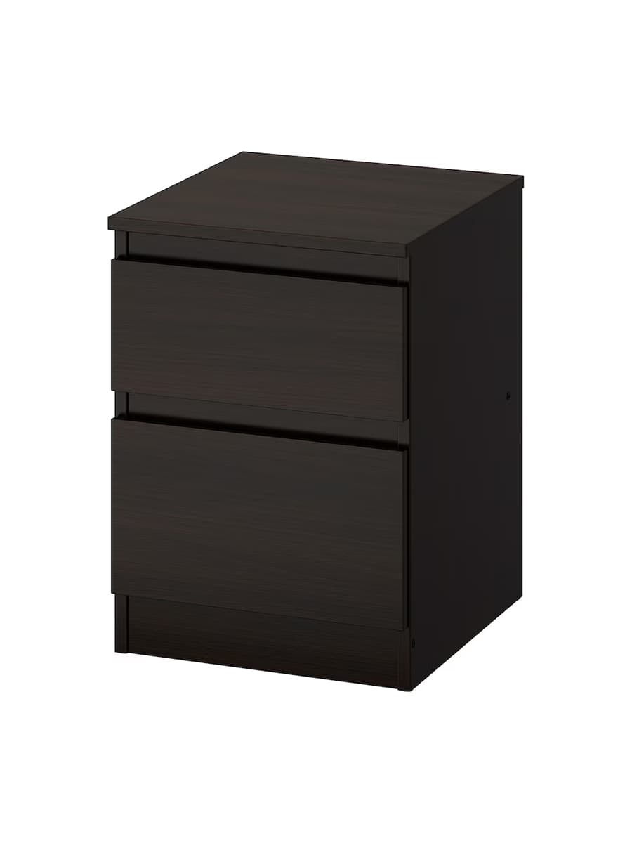 Комод с 2 ящиками IKEA KULLEN черно-коричневый