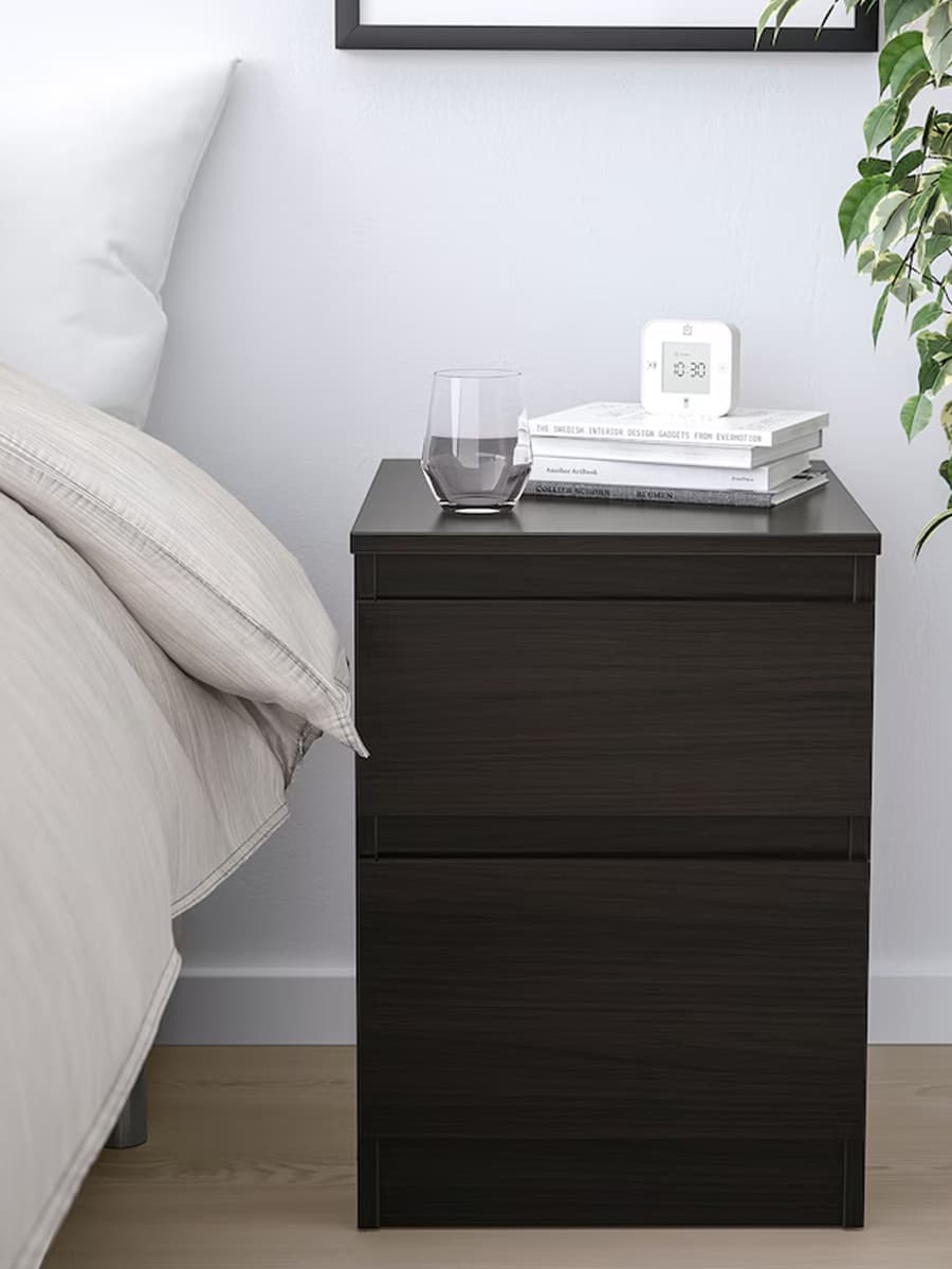 Комод с 2 ящиками IKEA KULLEN черно-коричневый