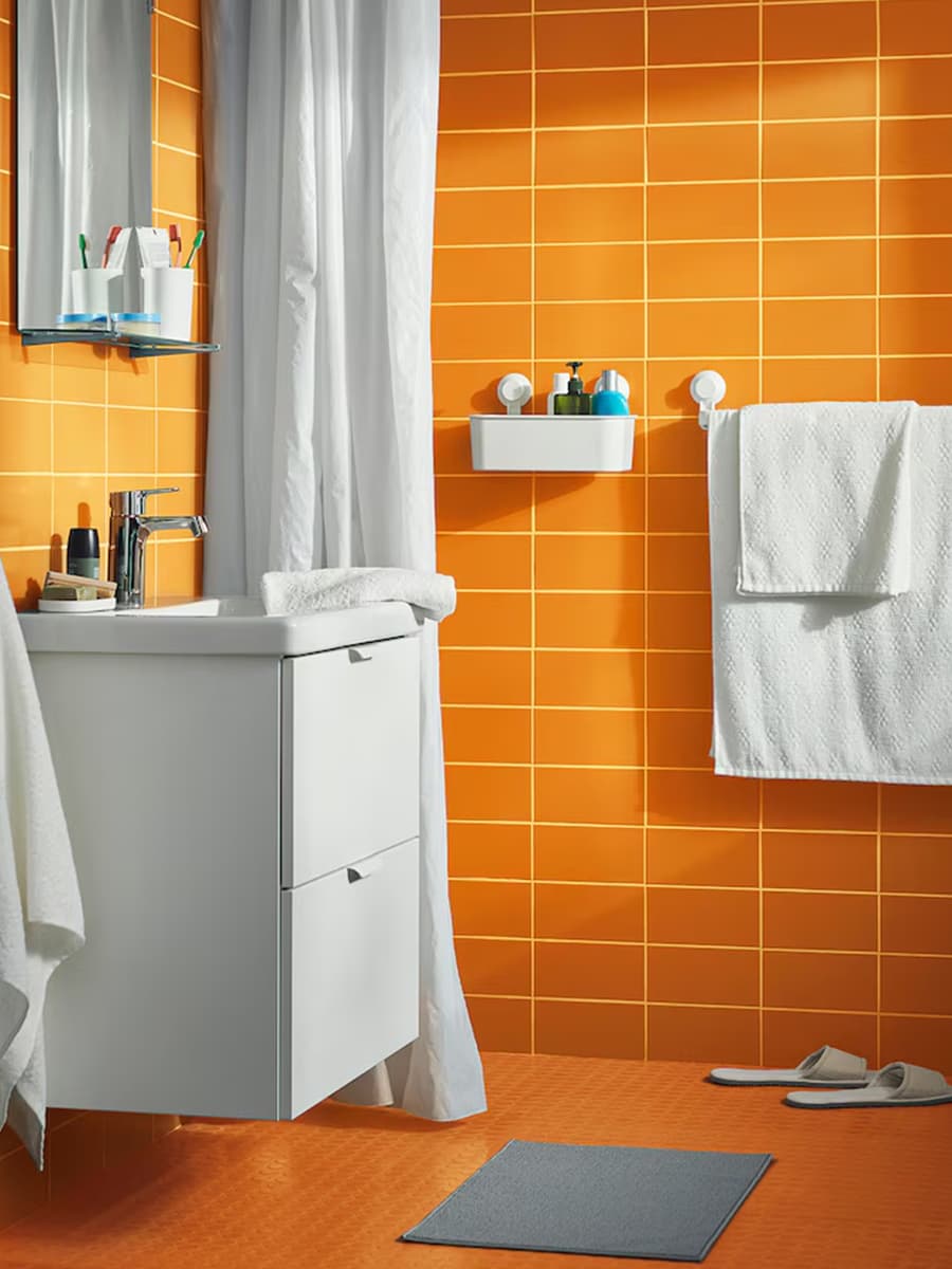 Коврик для ванной IKEA FINTSEN серый,40x60 см
