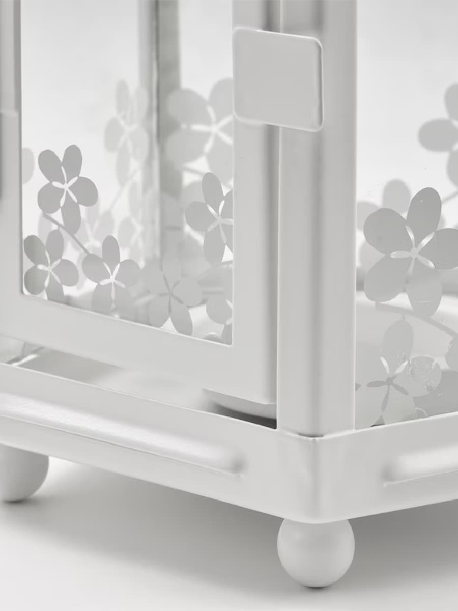 Светильник (для свечки) IKEA KRINGSYNT внутренний/уличный, белый,21 см