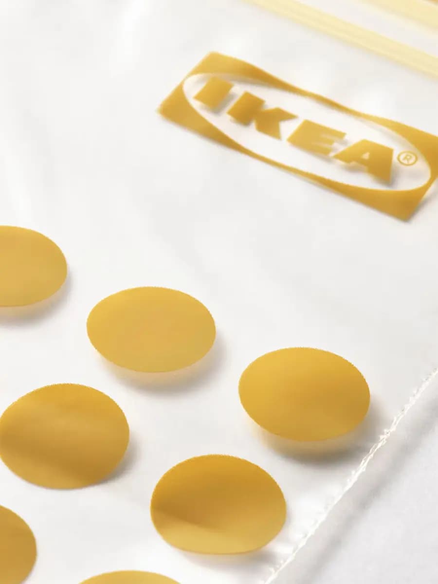 Многоразовый пакет IKEA ISTAD с рисунком/черно-желтый