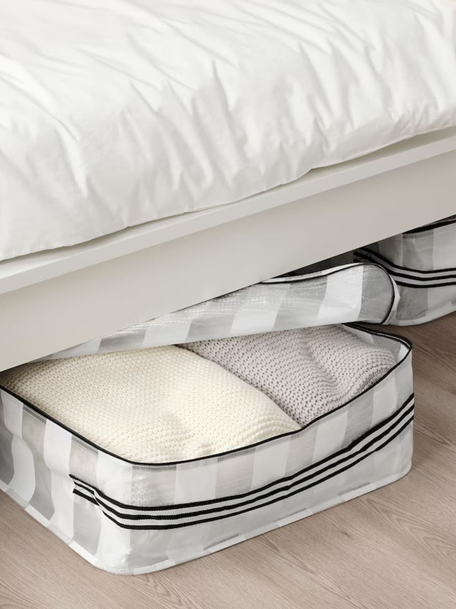Чемодан IKEA GÖRSNYGG для хранения, белый/прозрачный, 55x49x19 см