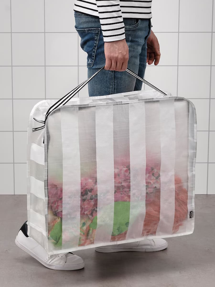 Чемодан IKEA GÖRSNYGG для хранения, белый/прозрачный, 55x49x19 см
