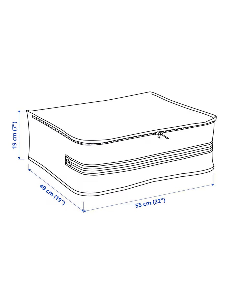 Чемодан IKEA GÖRSNYGG для хранения, белый/прозрачный, 55x49x19 см