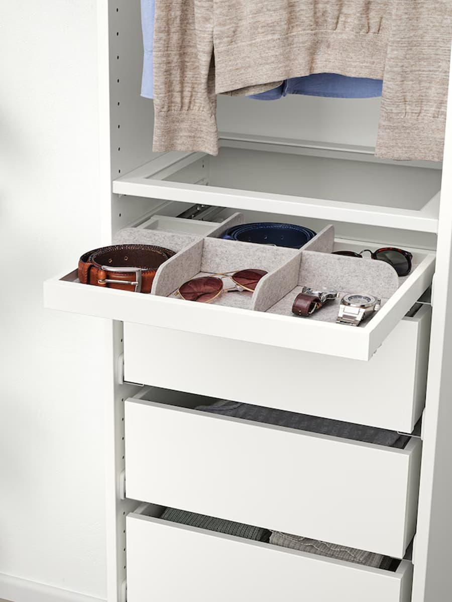 Разделитель IKEA KOMPLEMENT для выдвижного поддона, светло-серый, 50x35 см