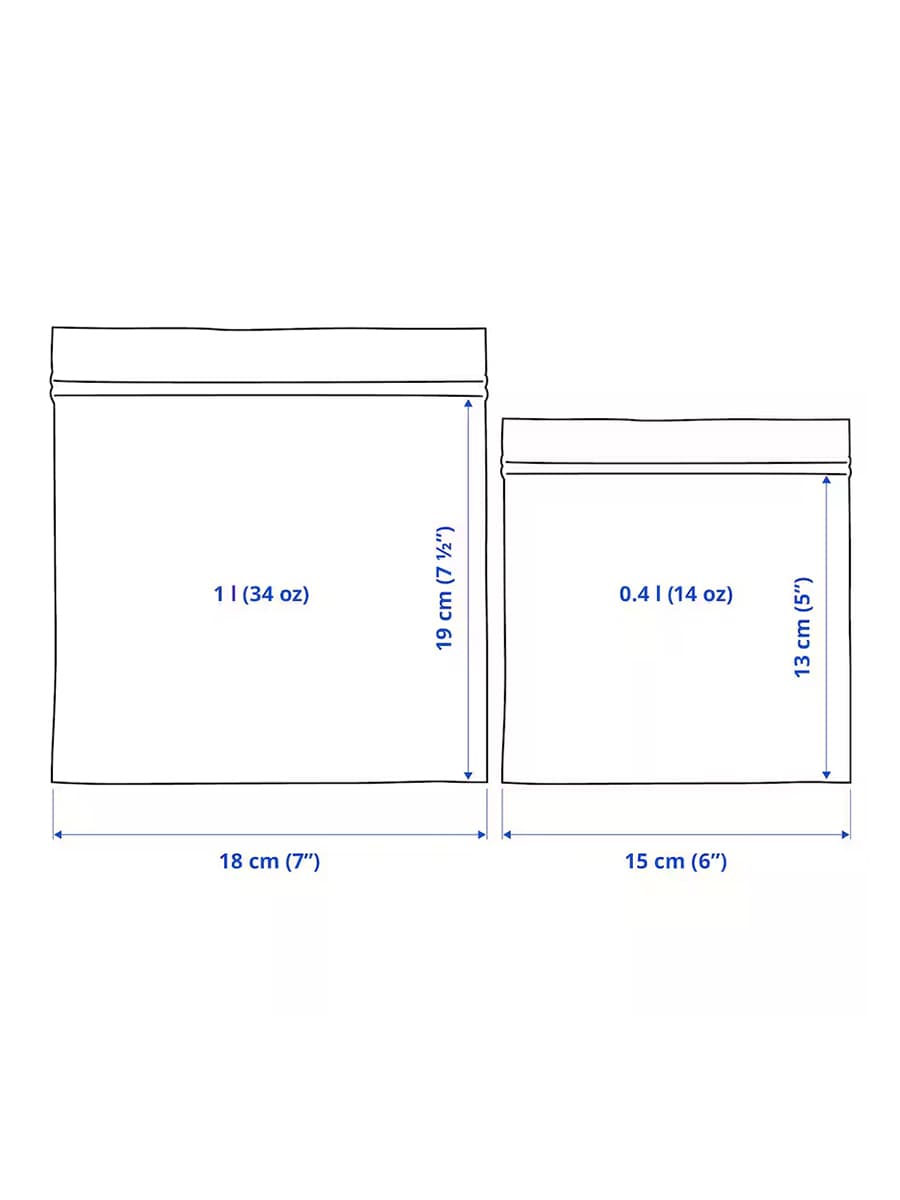 Многоразовый пакет IKEA ISTAD с рисунком/синий, 1/0,4 л.