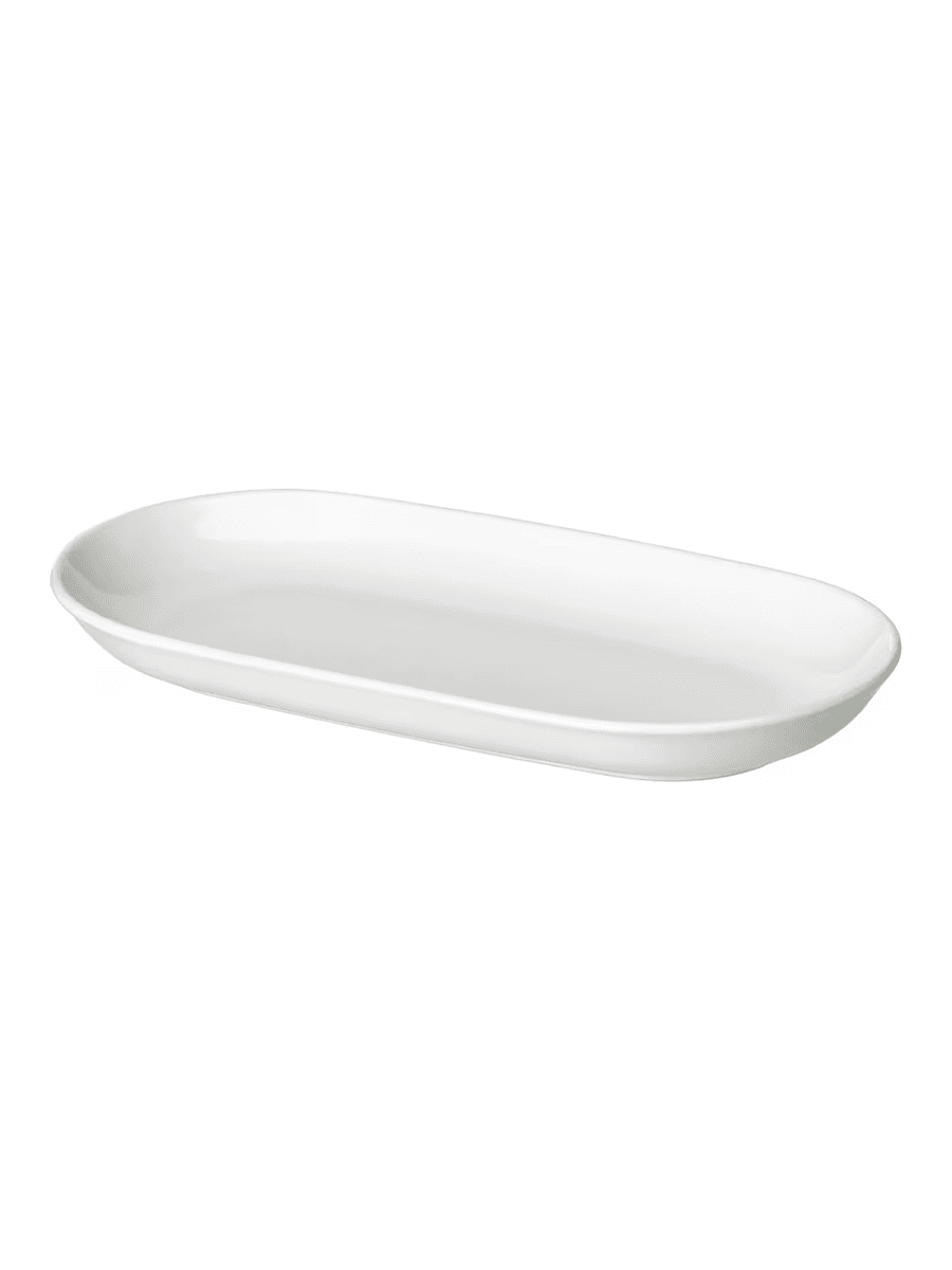 Сервировачная тарелка IKEA GODMIDDAG белая, 32х18 см.